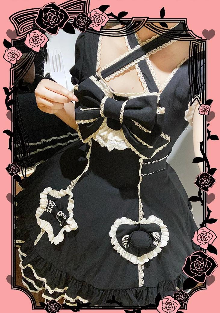 Muse Fufu - Plus Size Sweet Lolita OP Dress, Heart Appliques 45977:870232