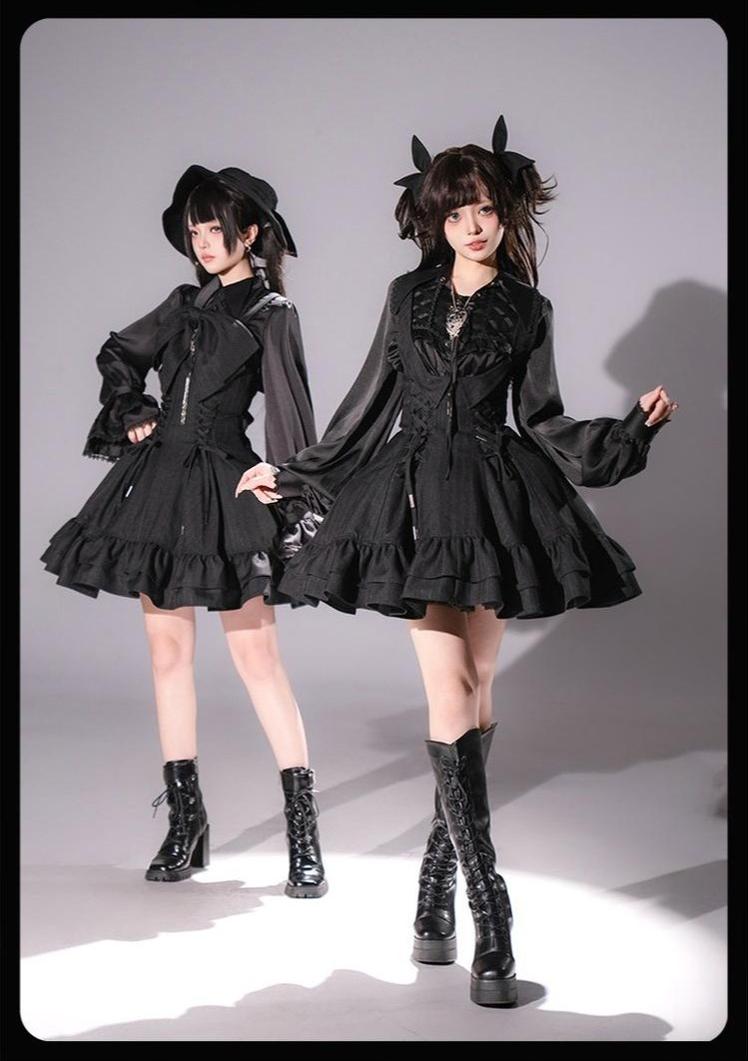 DuskProphecy - Heron - Classic Lolita Striped JSK Dress, Halter Neckline 44313:803334