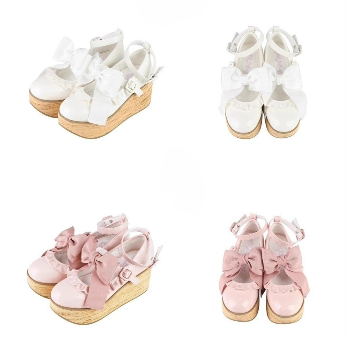 MODO - Shaking Platform - Kawaii Lolita Platform Heels Shoes, Detachable Bow 43860:787782