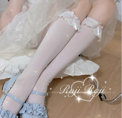 Roji Roji~Sweet Lolita Cotton Socks Bow Lace Socks   