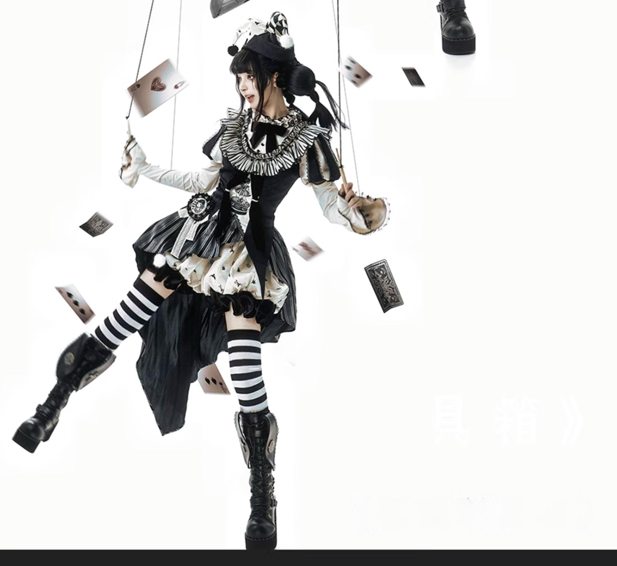 LizBird - Bizarre Toy Box - Halloween Gothic Lolita Skirt Suit Goth Shirt and Bloomers 41912:718730