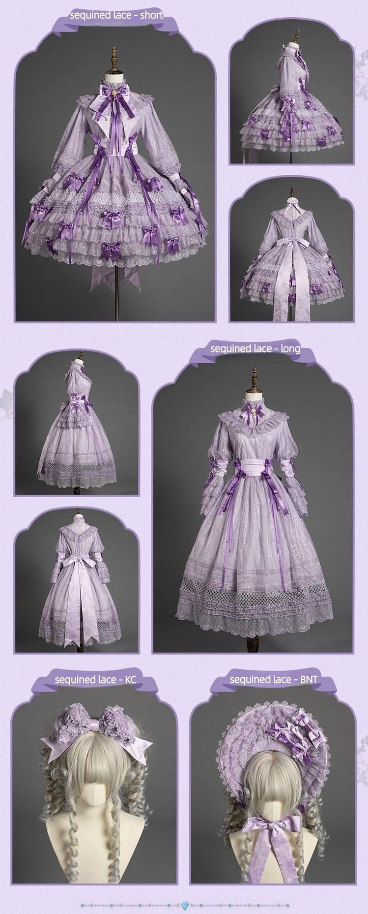 Forvever Purple - Purple Classic Lolita OP, Boning Corset 44357:806191