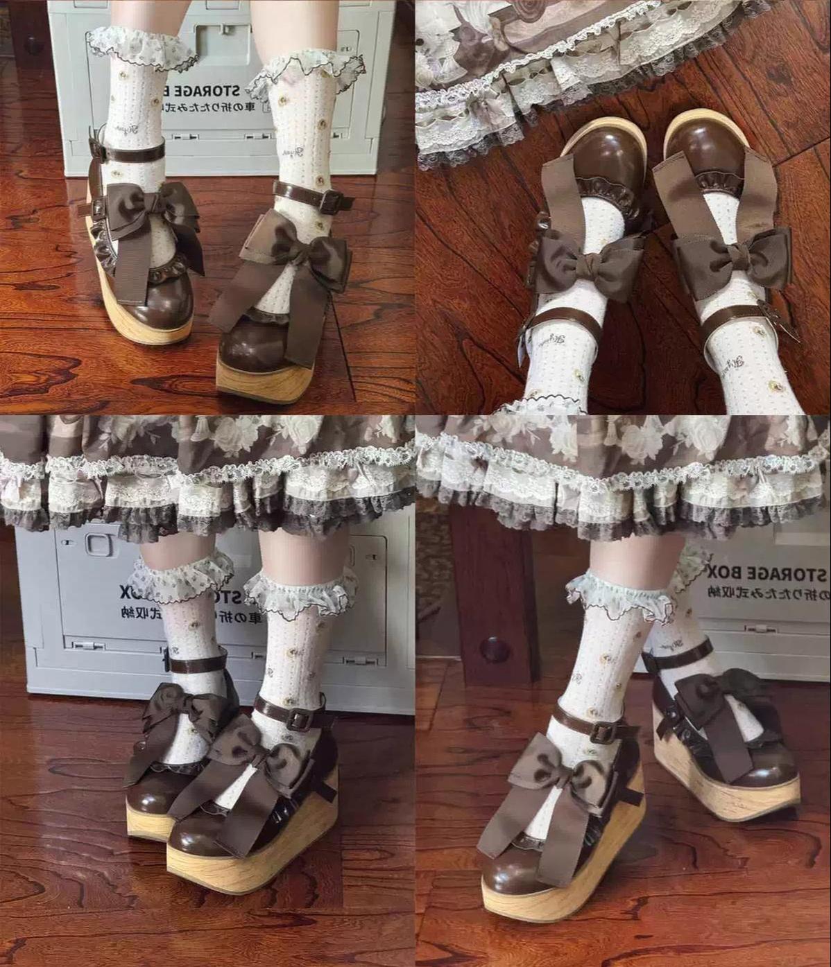 MODO - Shaking Platform - Kawaii Lolita Platform Heels Shoes, Detachable Bow 43860:787740