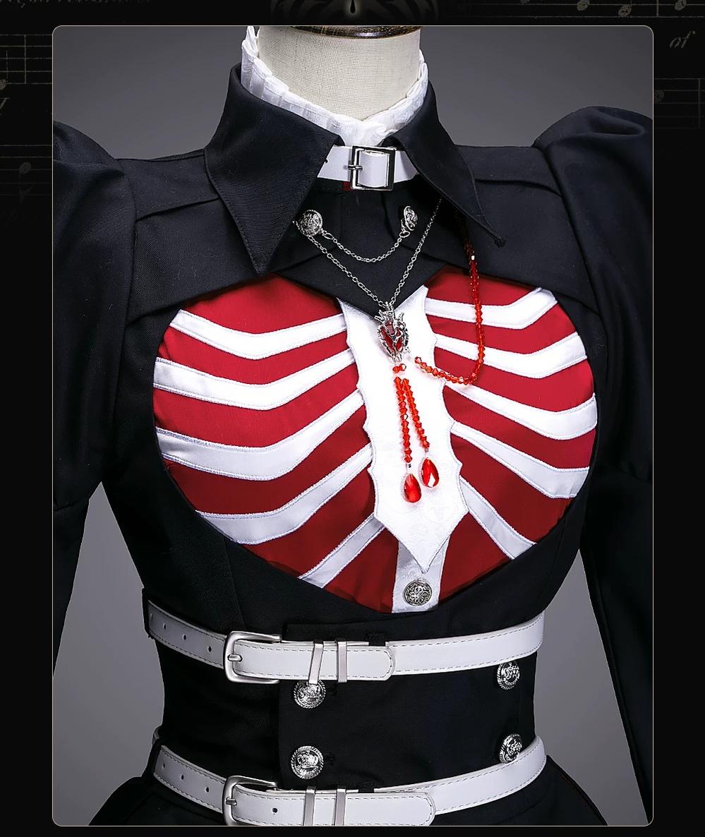 Ribs and Heart - Ouji Lolita Trailing Jacket & Ribs Embroidered Blouse Set 45781:862315