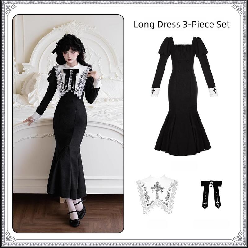With PUJI - Rose Doll - Gothic Lolita Short OP, Mermaid Dress (L M S) 44301:803552
