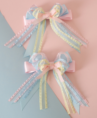 Xiaogui~Sweet Ice Cream~Sweet Lolita Bow Hair Accessories a pair of large bow fish mouth clips  