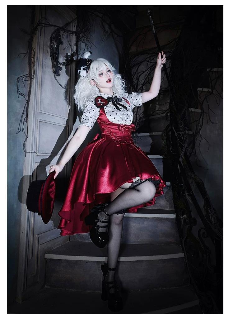 Dalmatian - Gothic Lolita Bust-supporting JSK Dress, High-low Hem 45605:855133