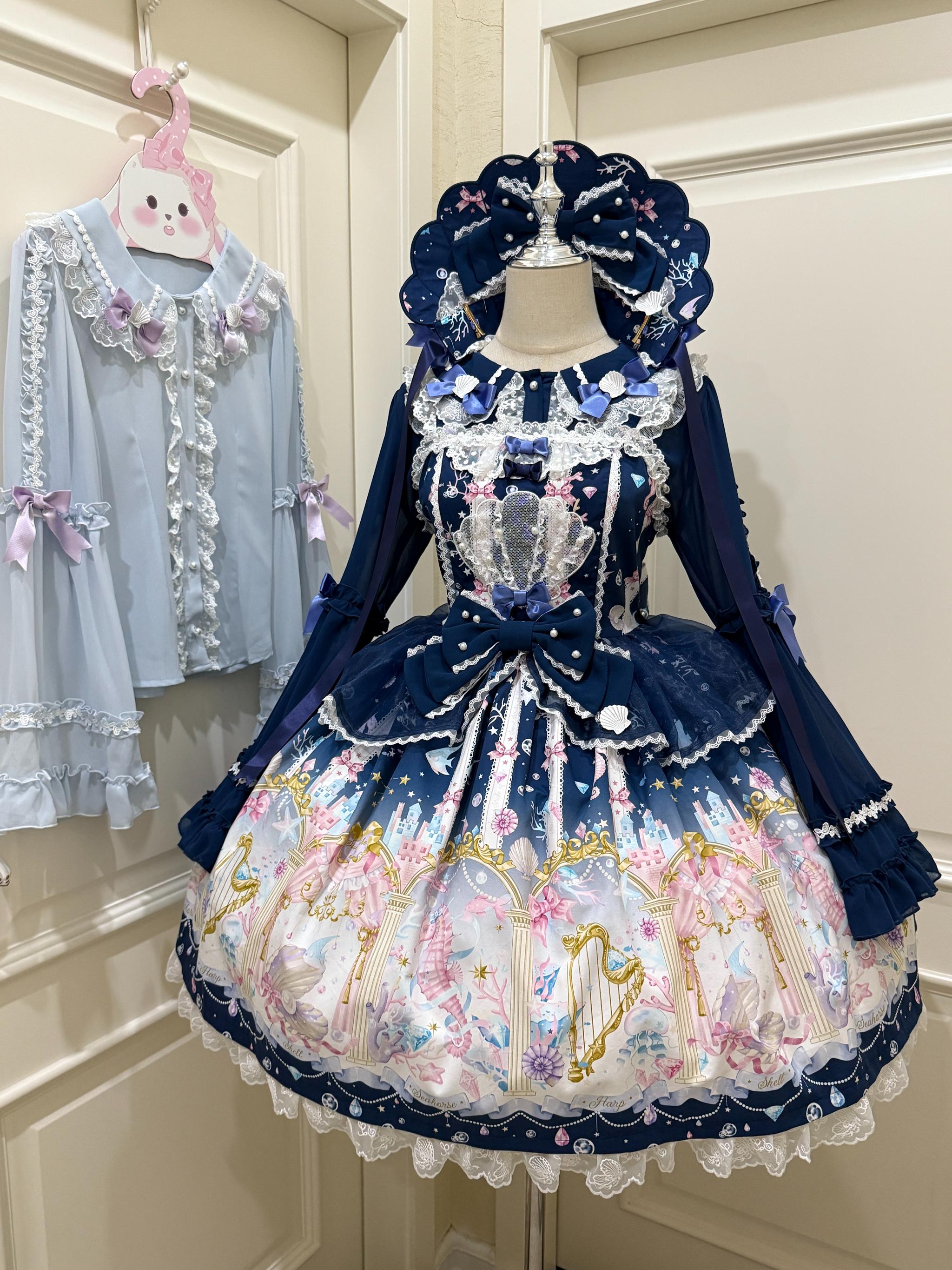 Sweet Whispers of Love - Mermaid Palace - Printed Sweet Lolita JSK, Suspender SK 43841:786667