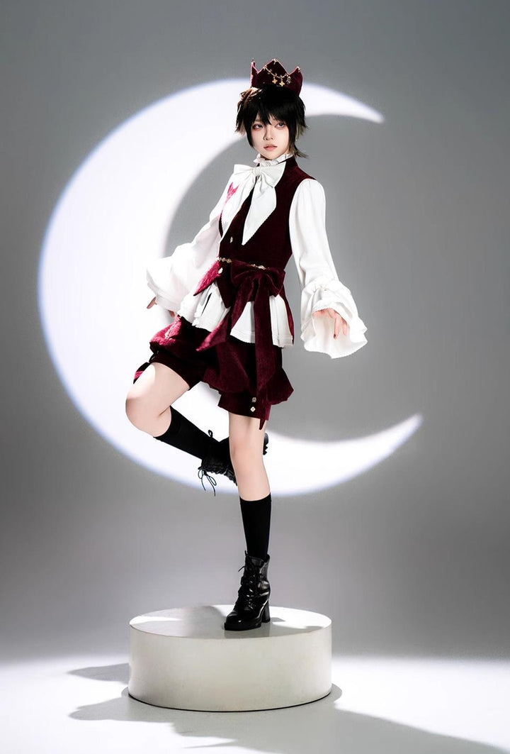 Princess Chronicles~Hare Hunter~Ouji Lolita Retro Red Crown With Cross Star