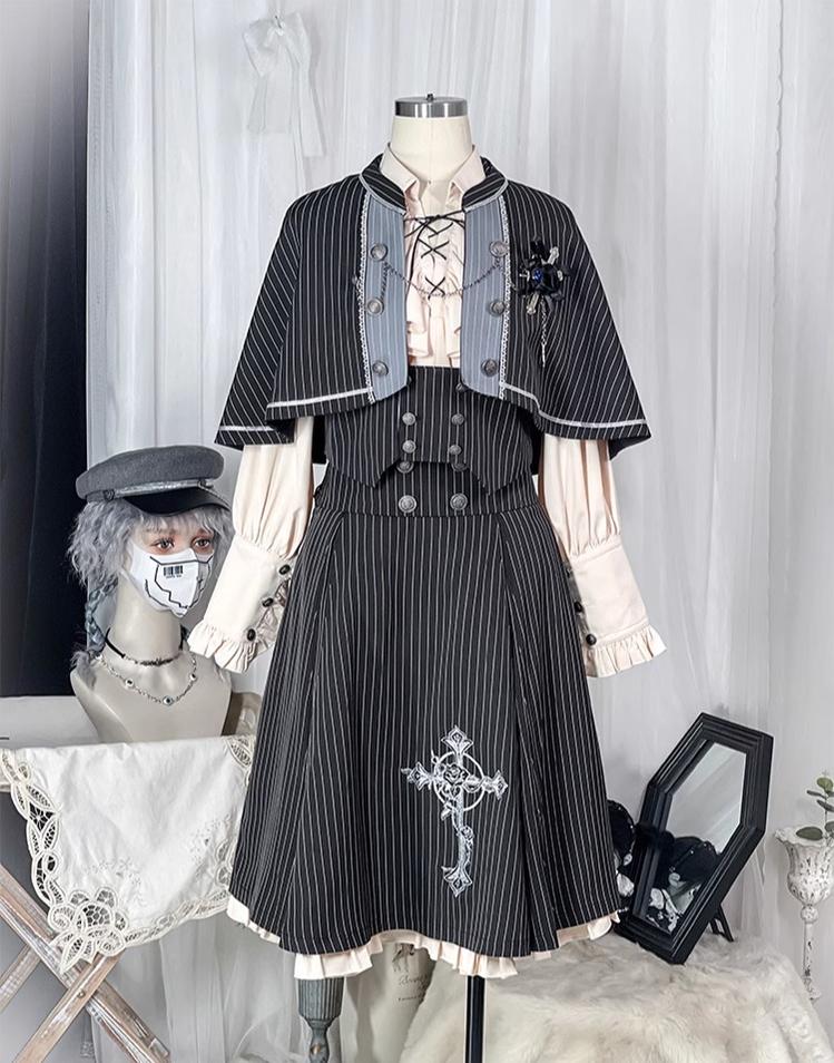 CastleToo~King's College~Ouji Lolita Skirt Set Prince Tie Shirt Set   