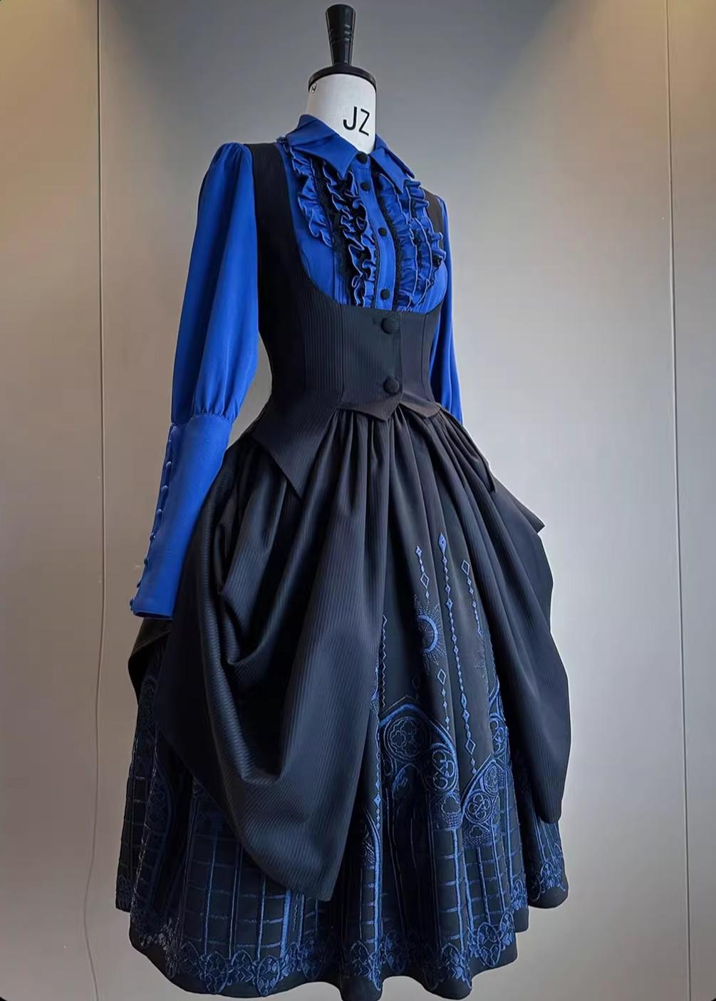 Susin Lolita~Normandy~Gothic Lolita Bust-Supporting JSK Nun Lolita OP Dress 41698:716928