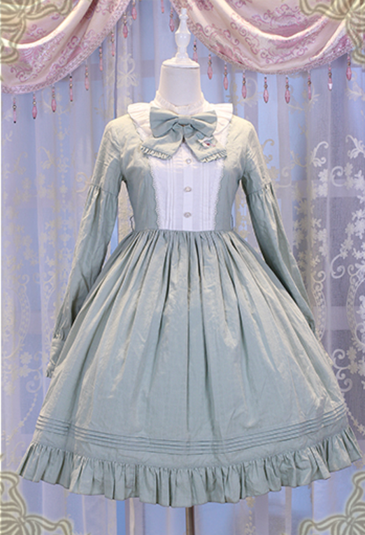 Chess Story~Vintage Lolita Long Sleeve OP Dress   