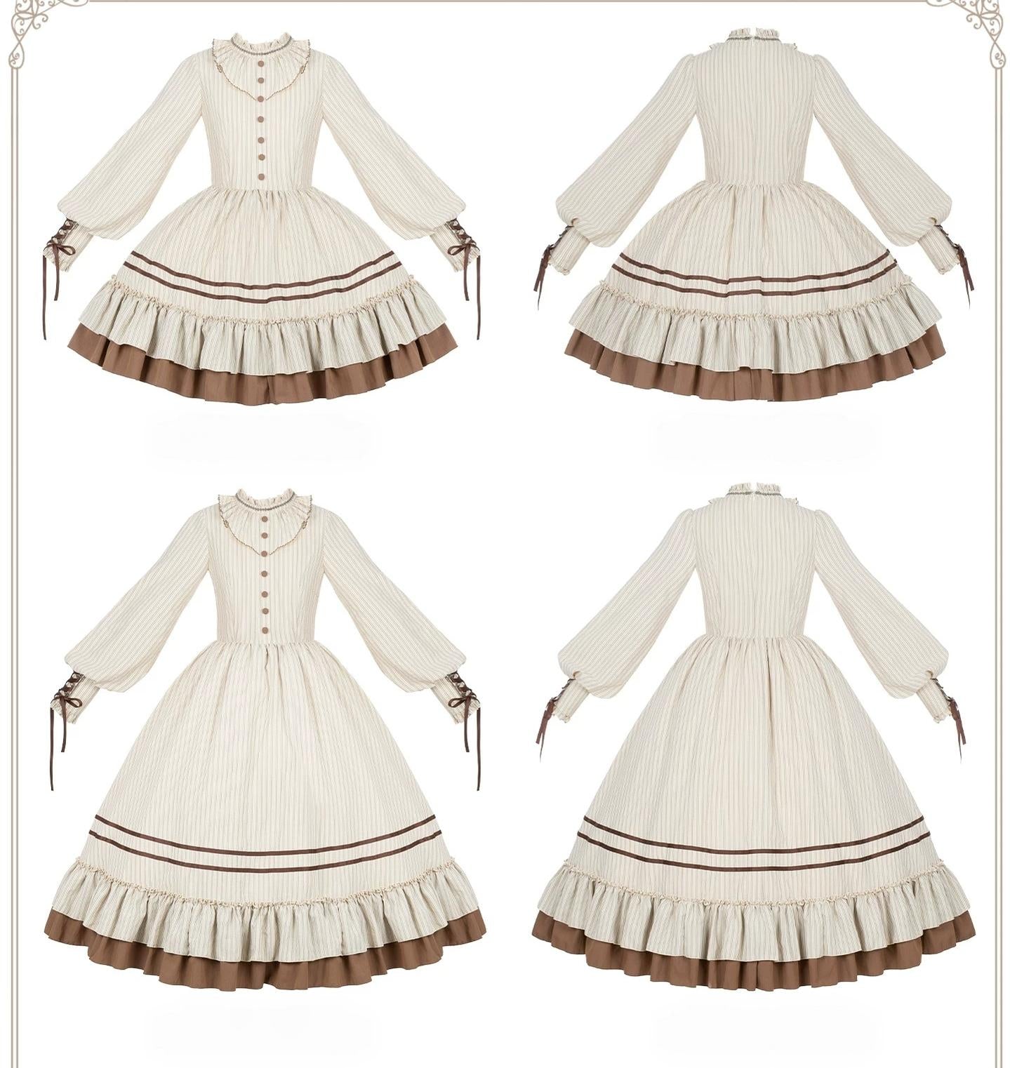 At Sunset - Fall Classic Lolita OP Dress Set, Bustier & Overlayer 45930:868558