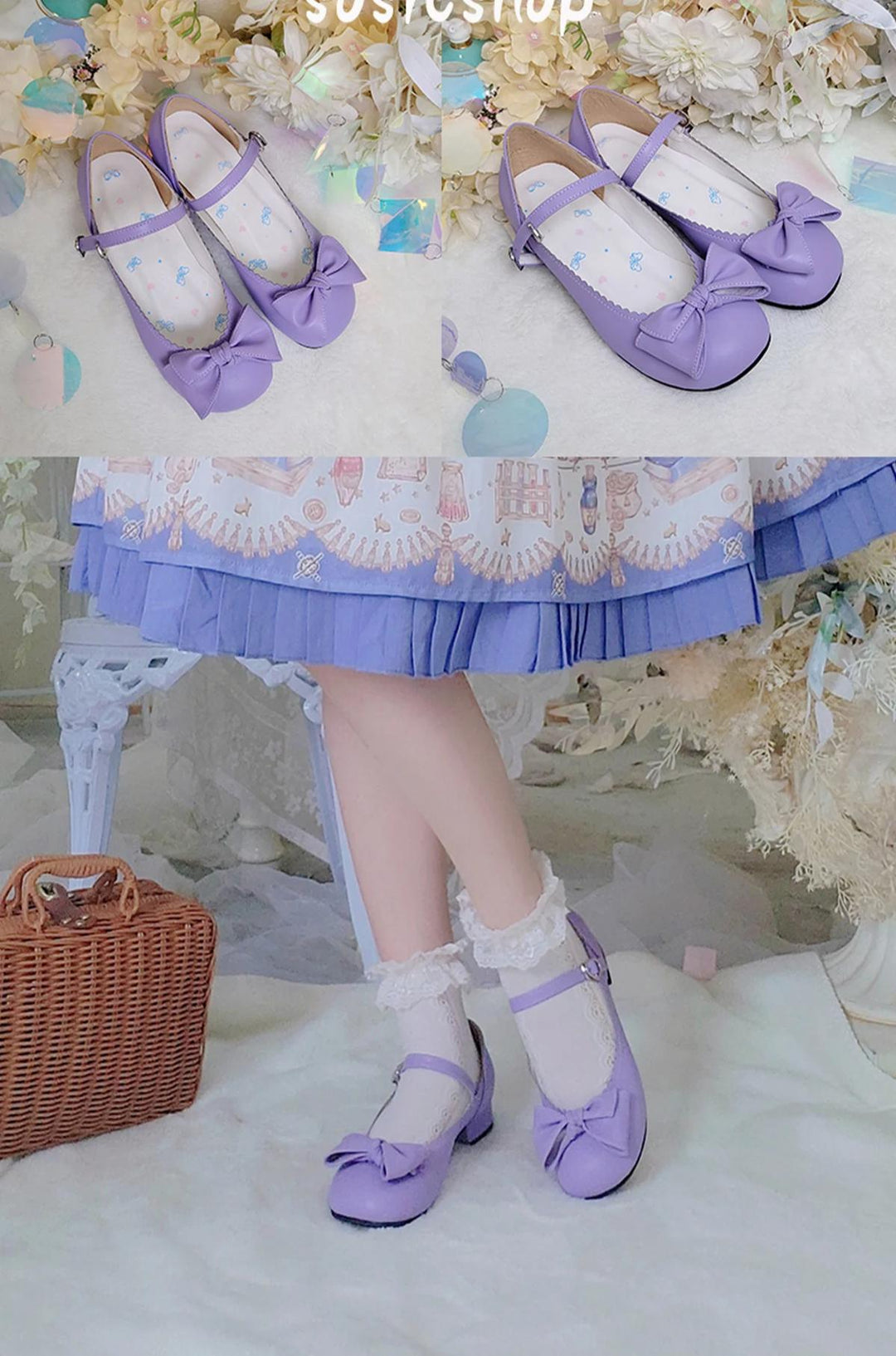 Sosic~Kawaii Lolita Bow Falt Shoes 2344:725860