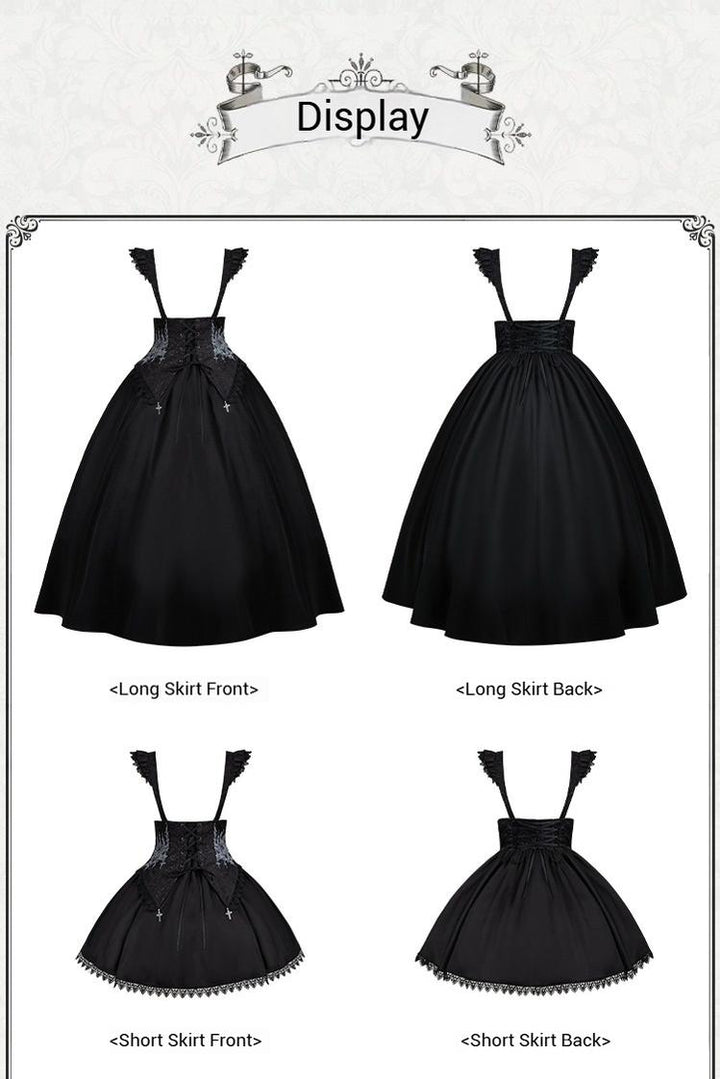 With PUJI~Thorny Night~Gothic Lolita Bust-supporting Skirt With Removable&Adjustable Strap 43203:770707
