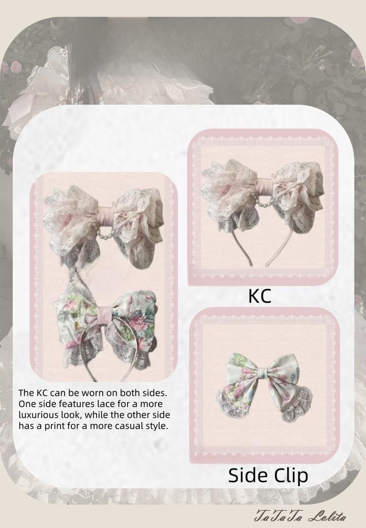 TaTaTa Lolita~Spring 2025~Old School Lolita Jumper Dress with Floral Prints & Lace A Side Clip Only (free size select M) S