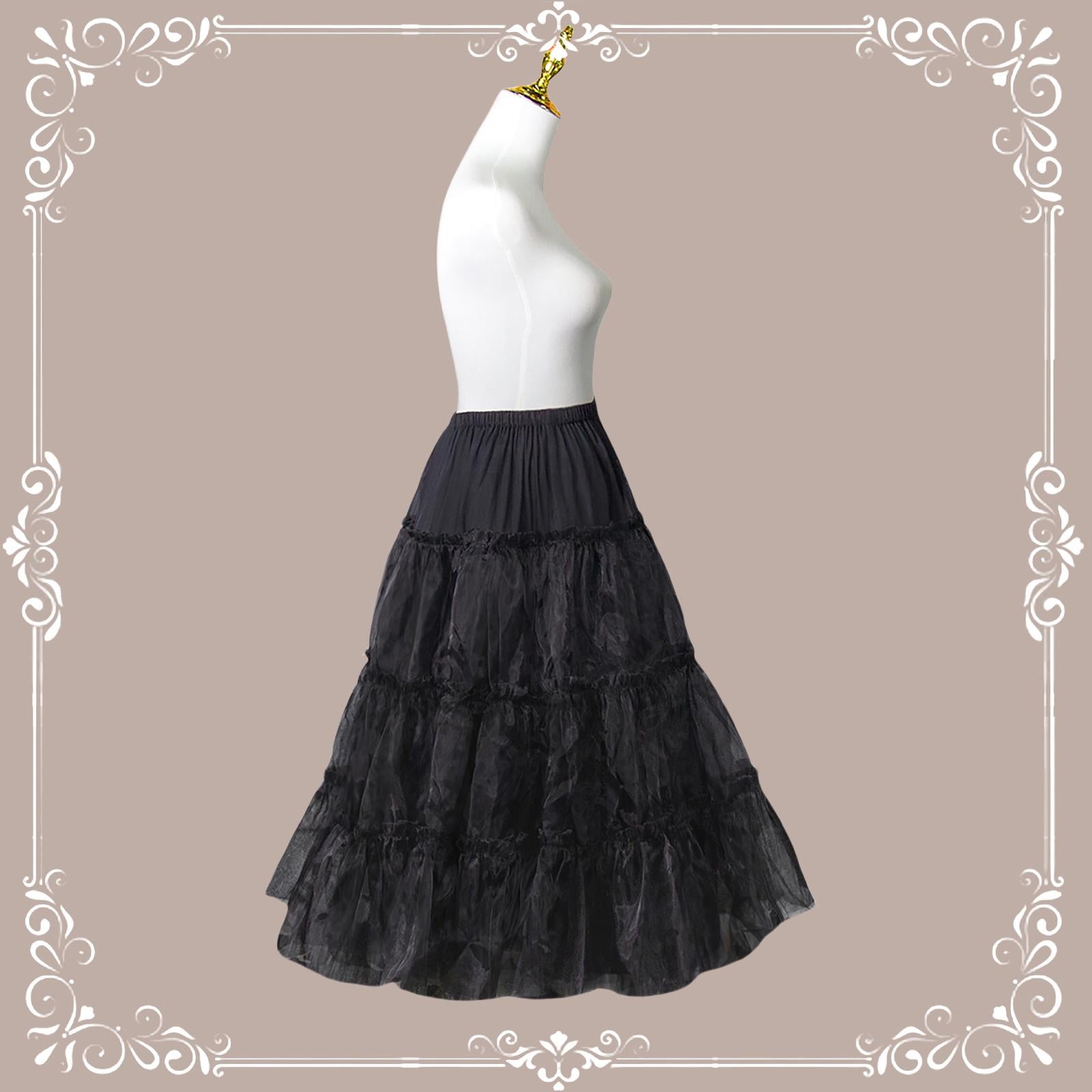 Aurora&Ariel - Long Dailywear A-Line Lolita Petticoat | 30.7" (78 cm), Cotton Lining