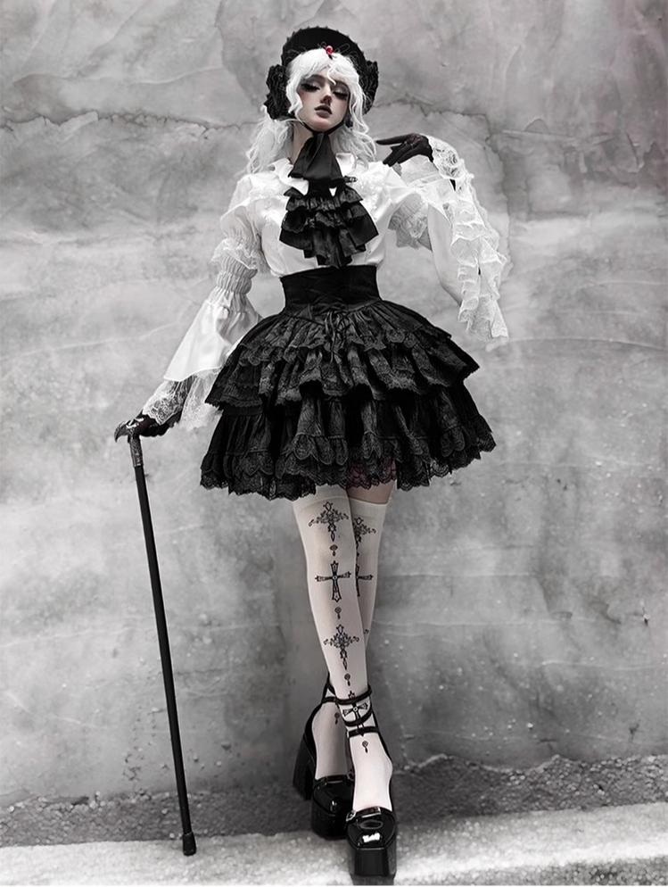 CastleToo~Crossbone~Ouji Lolita Shorts Suit Gothic Lolita Top and Blouse