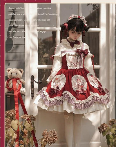 Lineall Cat~Beery Jungle~Kawaii Lolita Doll OP Daily Lolita Dress S KC 