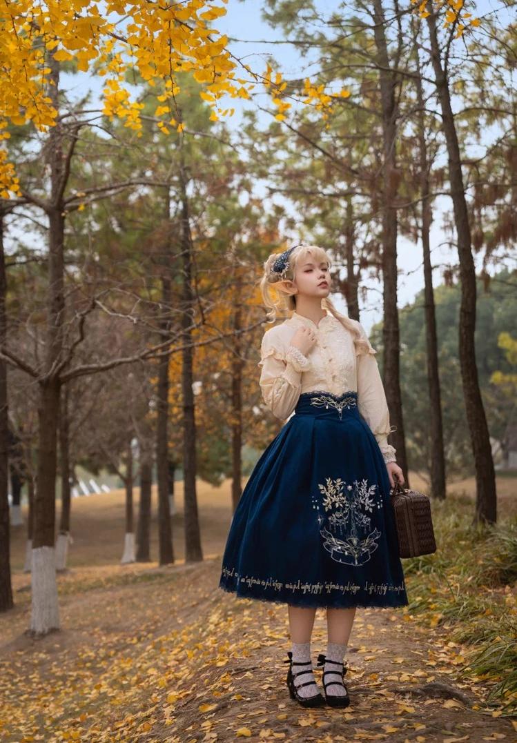 Twin Trees' Celestial Glow - Classic Lolita Bust-Supporting JSK, Plus Size 44508:810884