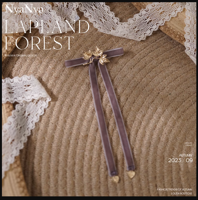 (Buyforme)NyaNya~ Lapland Forest~ Lolita Elegant Vintage Floral JSK OP Dress Pre-order (4-5 months before shipping ) Free size leaf brooch-purple
