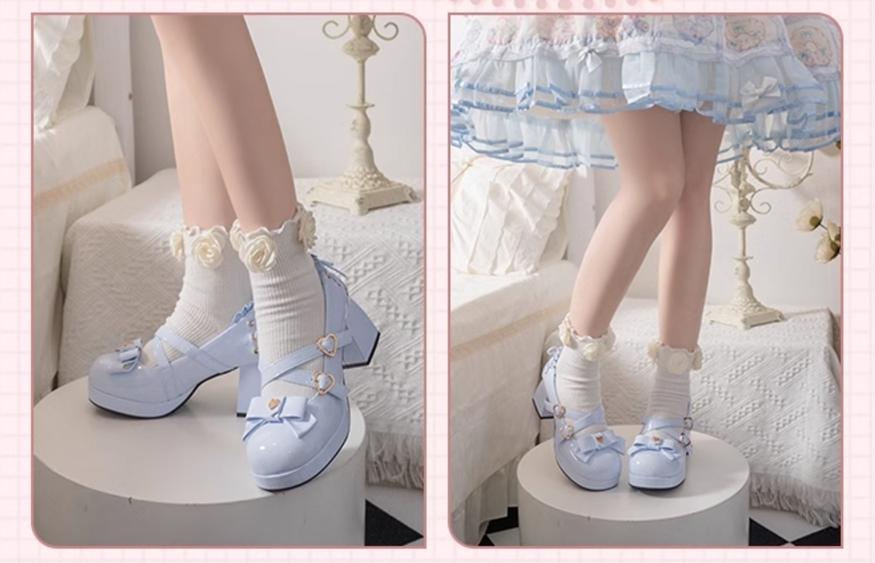 Milk Bun Bunny~Sweet Lolita High Heel Bow Princess Lolita Shoes 40632:670104