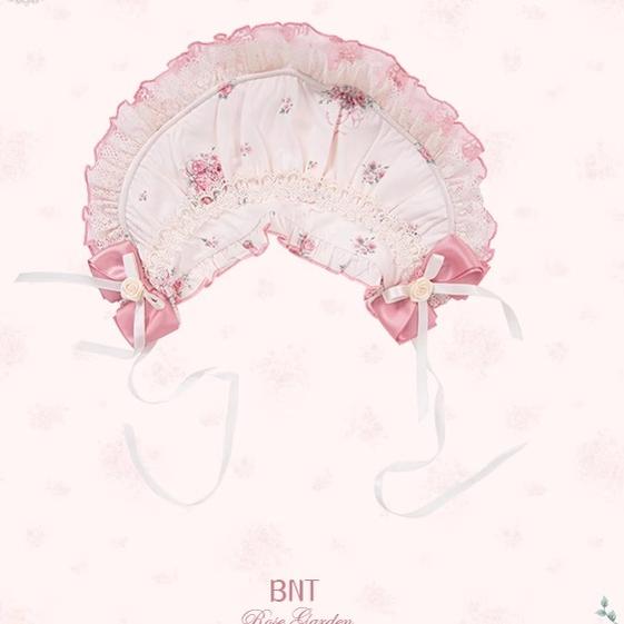 Mademoiselle Pearl~Rose Garden~Elegant Lolita Pink Headdress bonnet  