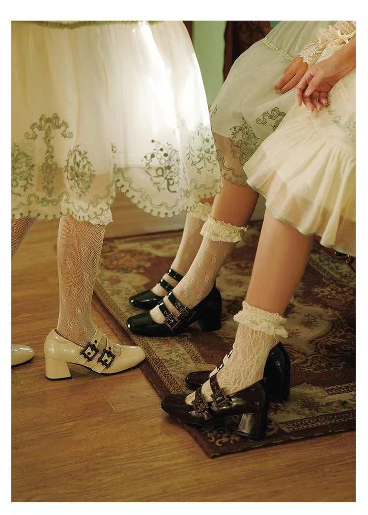 Momo~Midsummer Story~Retro Lolita Heels Shoes Mary Jane Shoes   