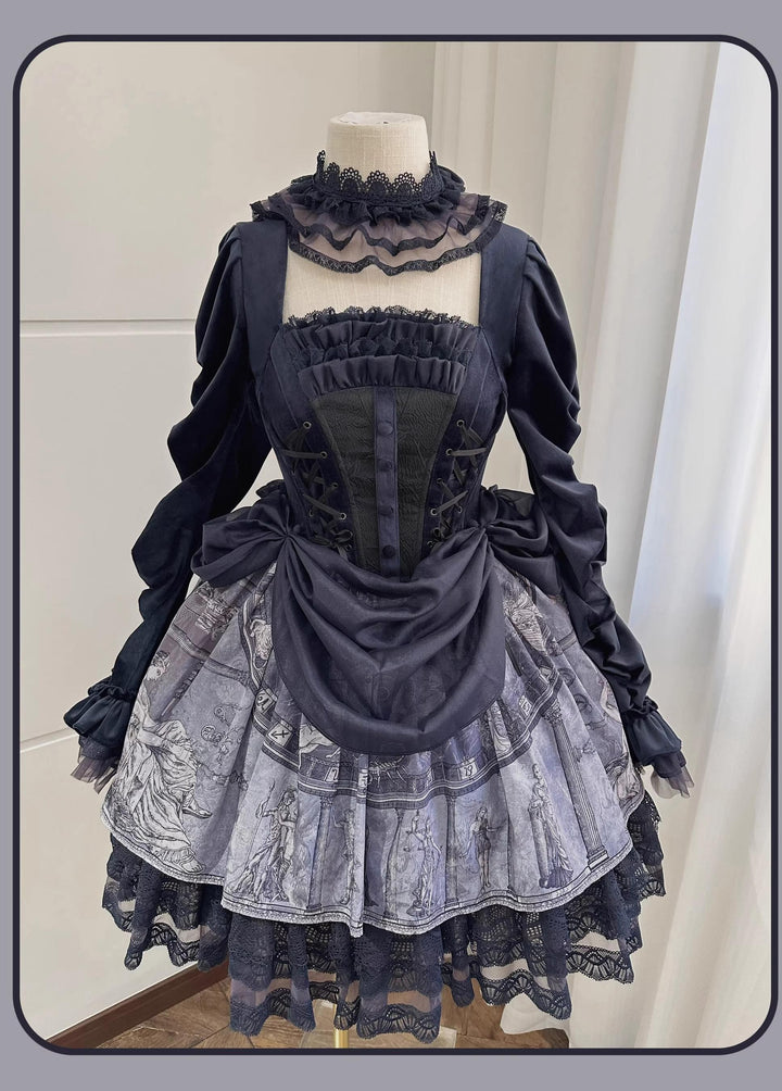 Susin Lolita~Star Disk~Gothic Lolita Dress Elegant OP Dress and Coat (L M S XL) 40980:682832