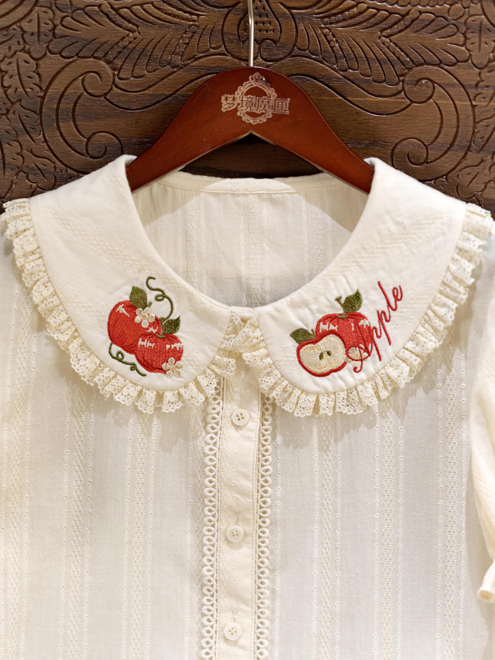 Abundant Tea Time - Kawaii Lolita Blouse, Cotton & Embroidery 45002:831089