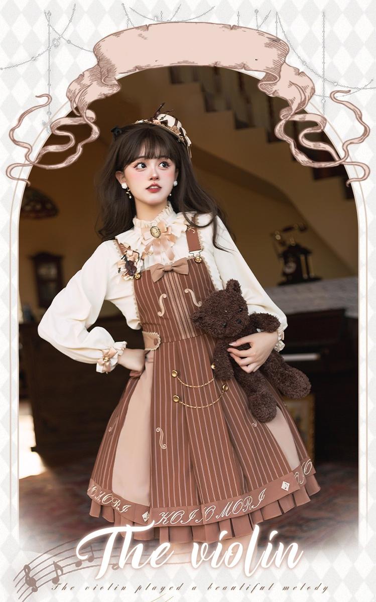 Classic Lolita Salopette Set Violin Preppy Style Dress