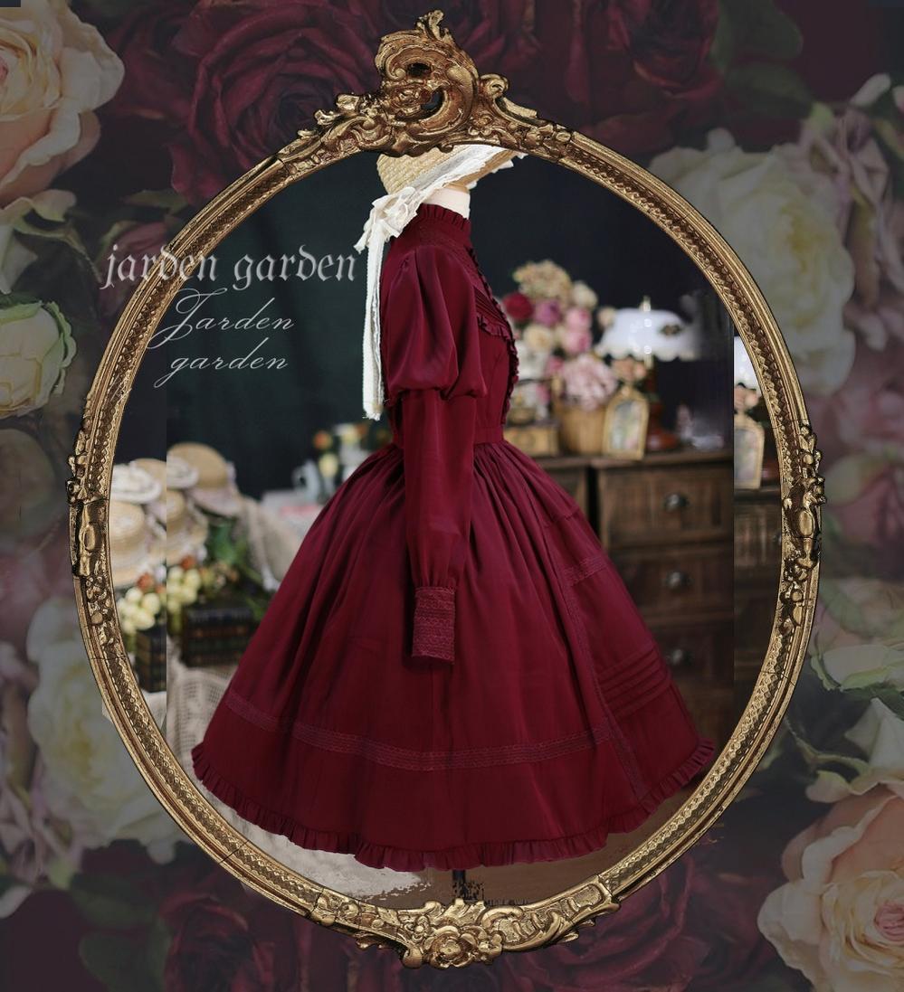 Tiny Garden - The Black Forest - Classic Lolita Stand Collar Dress OP