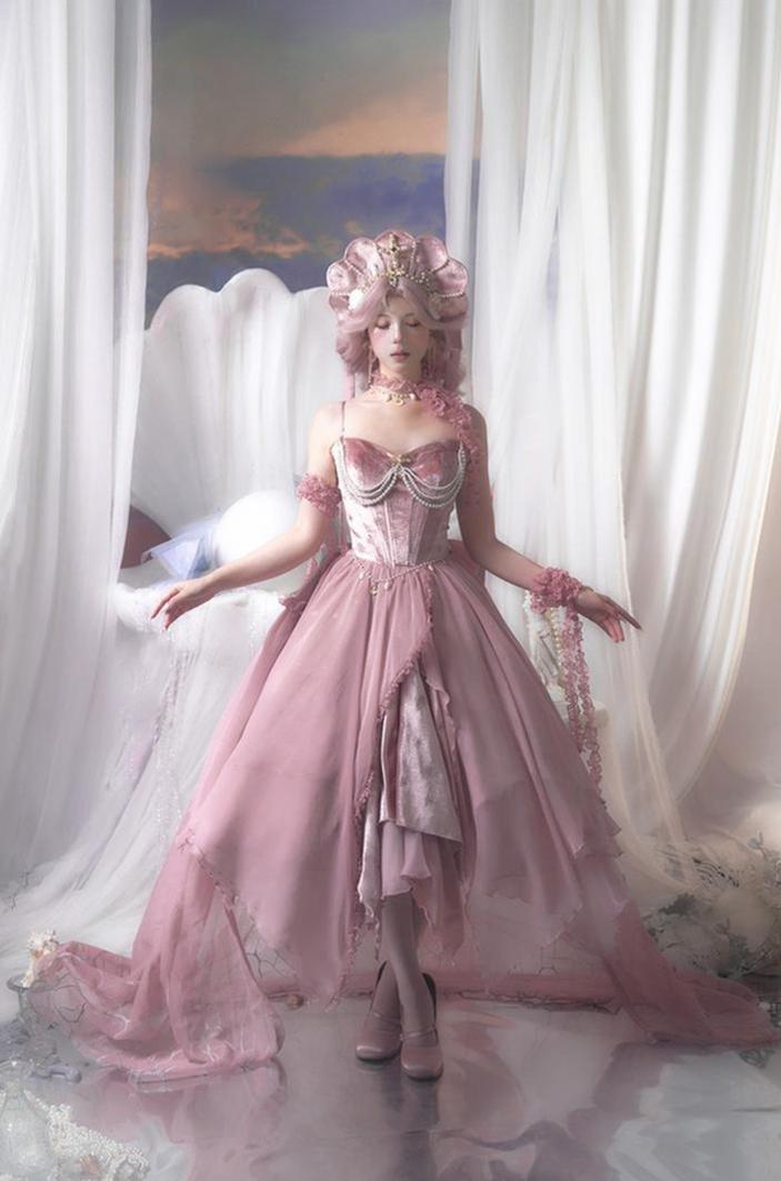 Atlantis - Gorgerous Classic Lolita Star Velvet JSK & Corset Skirt Set 45514:852594
