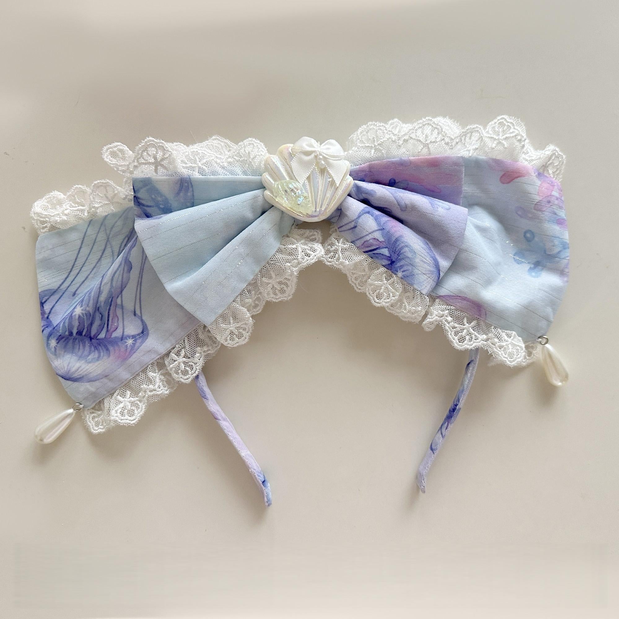 Coral Jellyfish - Sweet Lolita High-waist JSK Dress, Jellyfish & Coral Print (L M S) 44906:827446