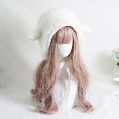 Xiaogui~Kawaii Lolita Earflap Hat Winter Lolita Earflap Hat Sheep Ear M (56-58cm) Sheep Earflap Hat 