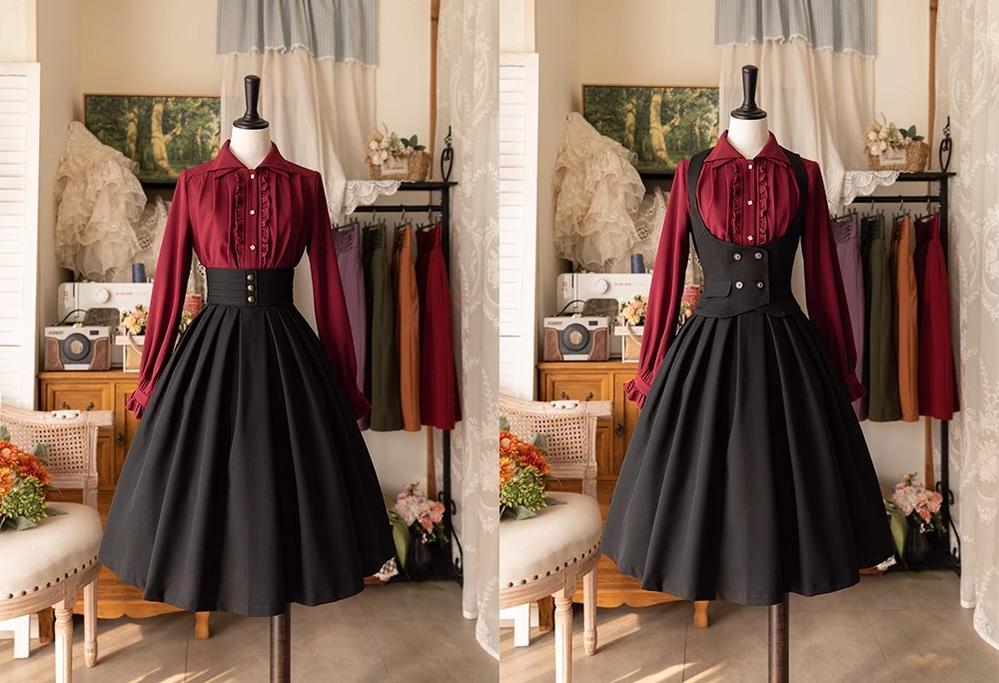 Forest Basket - Elegant Lolita Pleated Skirt 44547:812958