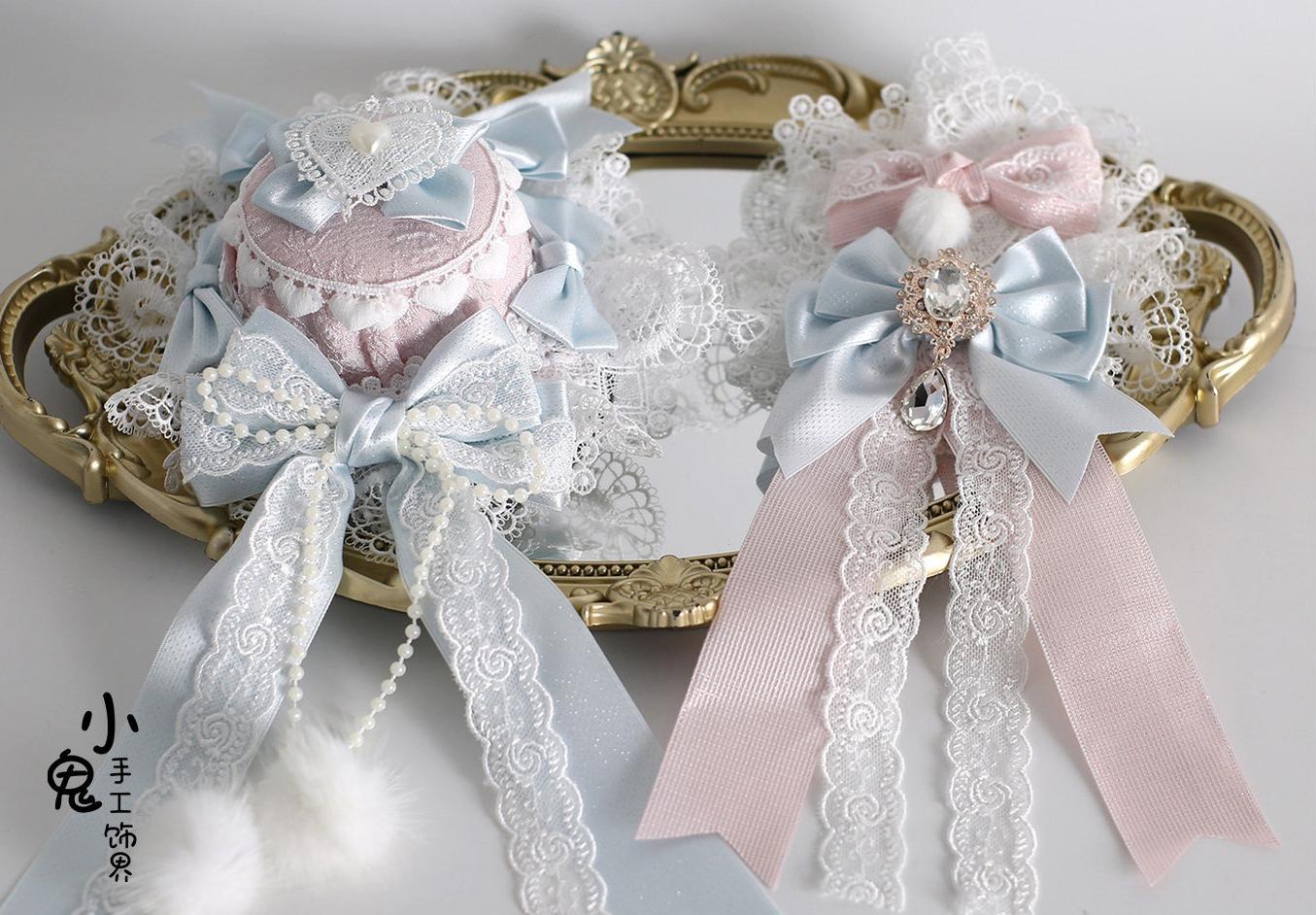 Lolita Headdress, Bunny Ear KC, Embroidered Lace