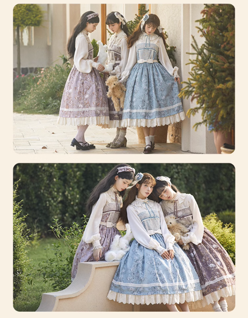 (Buyforme)NyaNya~ Lapland Forest~ Lolita Elegant Vintage Floral JSK OP Dress   