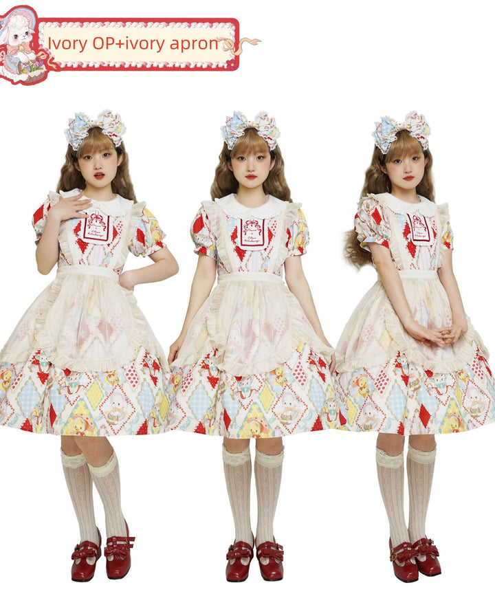 Southern Cross~Showa Kaleidoscope~Sweet Lolita OP SK and JSK with Rabbit Print 42127:727934