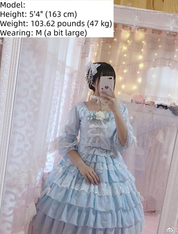 Dawn Wedding - Sweet Lolita OP Dress, Layered Hem