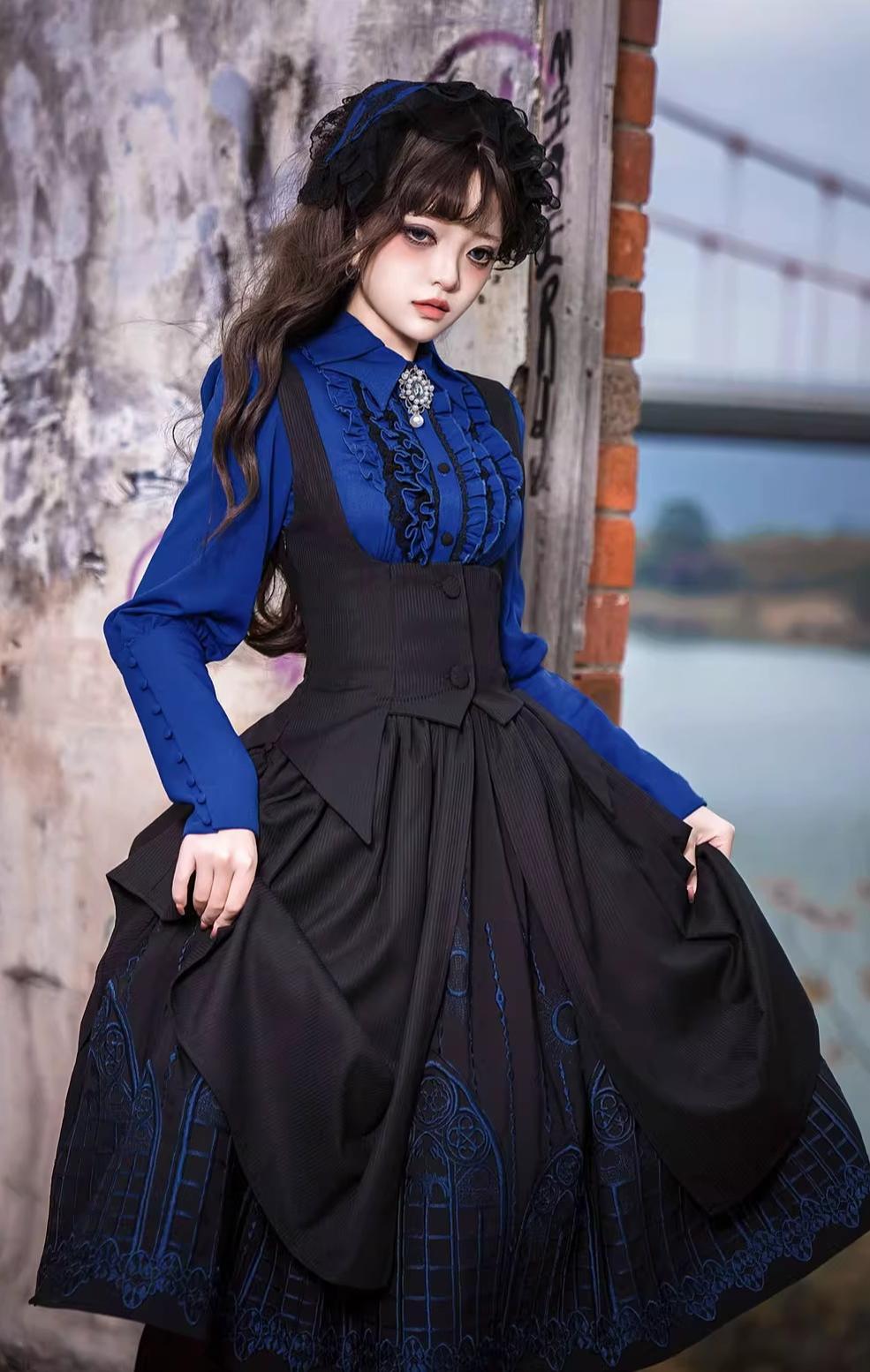 Susin Lolita~Normandy~Gothic Lolita Bust-Supporting JSK Nun Lolita OP Dress