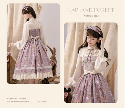 (Buyforme)NyaNya~ Lapland Forest~ Lolita Elegant Vintage Floral JSK OP Dress   