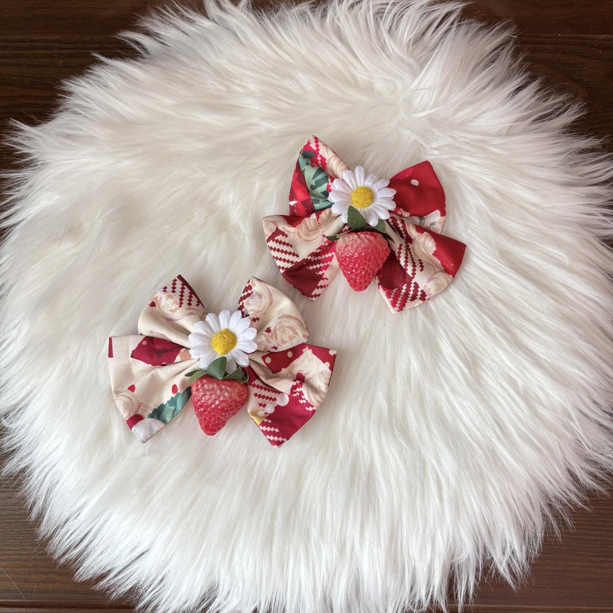 Crown Strawberry - Old School Lolita Crown Strawberry Printed OP Dress A Pair of Hairclips (only sold with OP) (choose M) S Pre-order