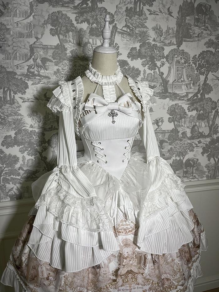 Alice Girl~Doll Mystery~Gothic Lolita Bolero Long Sleeve Short Coat S white 