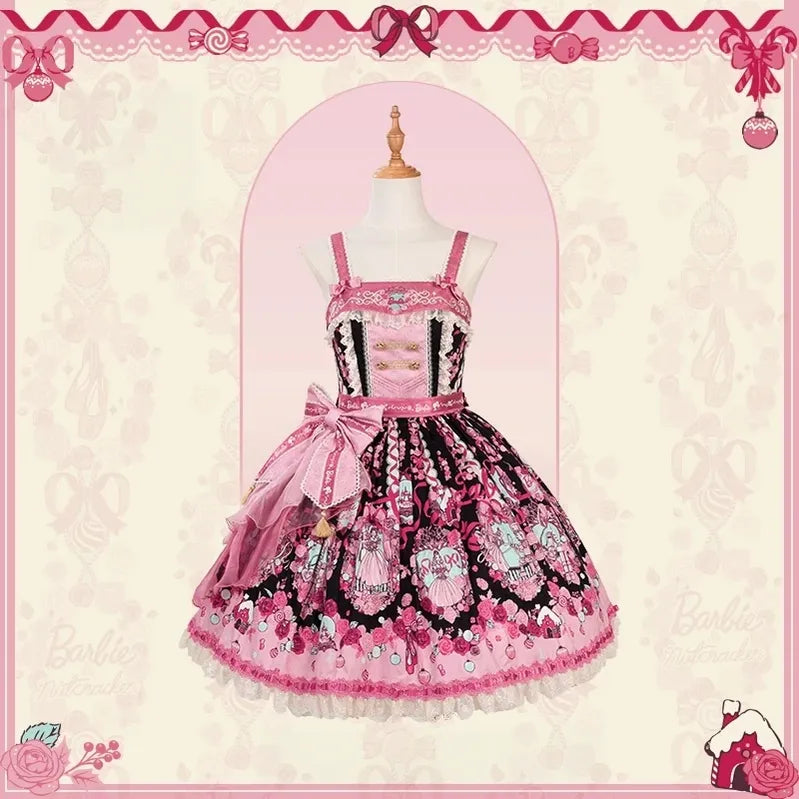 Nutcracker - IP Collaboration Sweet Lolita JSK & OP, Princess & Rose Print (L M S XL XS) 45890:866738