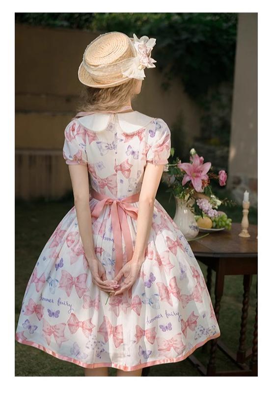 Summer Fairy~Eternal Garden~Sweet Lolita Dress Suit Elegant Open-Shoulder OP and JSK