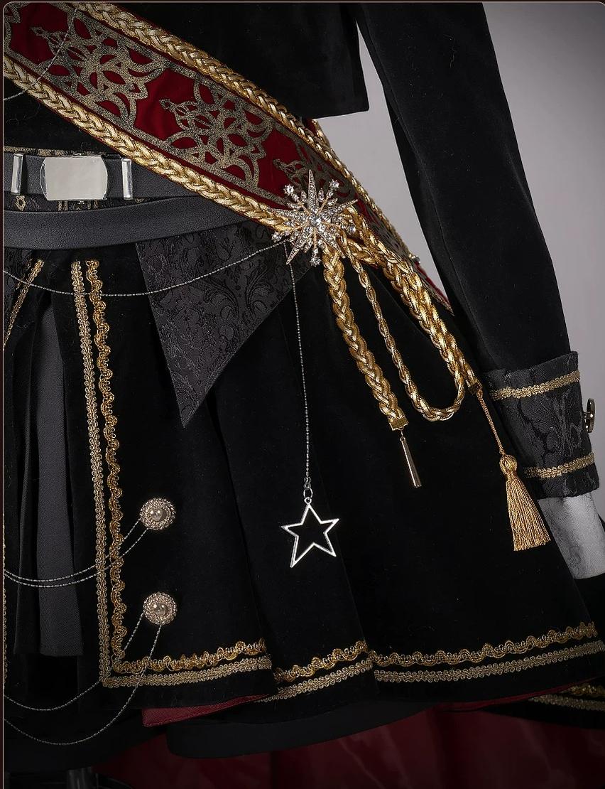 Canticle of Rites - Military Ouji Lolita Jacket & Shorts Set, Detachable Train 46053:873812