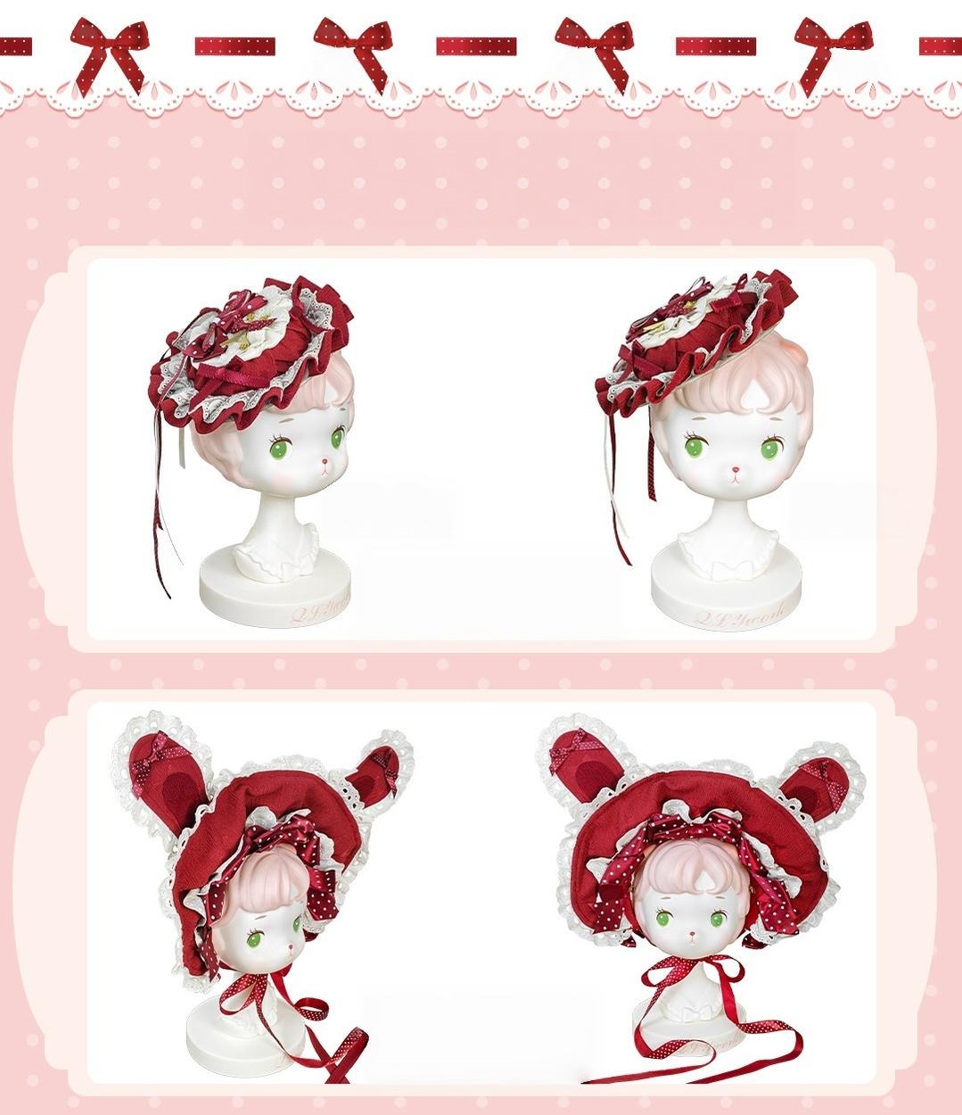 Cream Berry Party - Sweet Lolita JSK Dress, Strawberry Polka-Dot Print 45860:866839