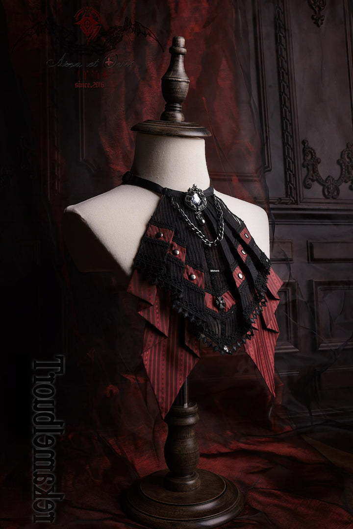 Arca et Ovis~Ouji Lolita Jabot Gothic Lolita Accessory Multiple Colors F Red Stripe