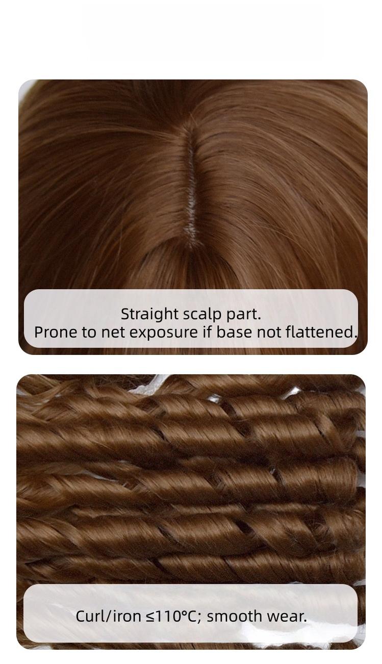 Sinwavy - Doll-like Roman Curl Lolita Wig, Straight Bangs 44137:797044